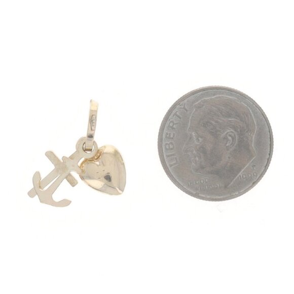 Yellow Gold Faith, Hope, & Love Charm - 14k Cross, Anchor, & Heart Gift - Picture 5 of 6